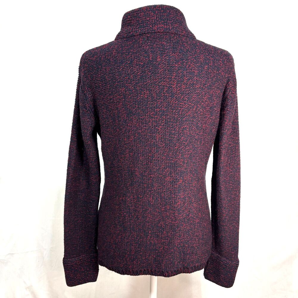 People Womens Cardigan Sweater Marled Red Navy Vtg Y2K‎ Preppy Academia Sz M - Picture 4 of 10